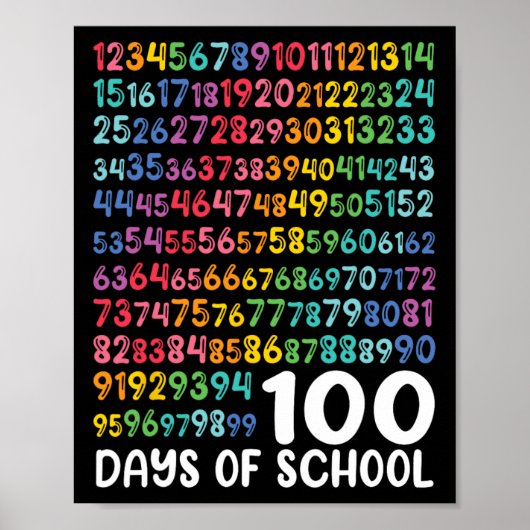 100e dag van de school leraar Kinder 100 dagen Wis Poster (Voorkant)