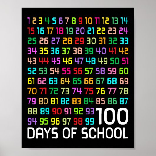 100e dag van de school leraar Kinder 100 dagen Wis Poster (Voorkant)