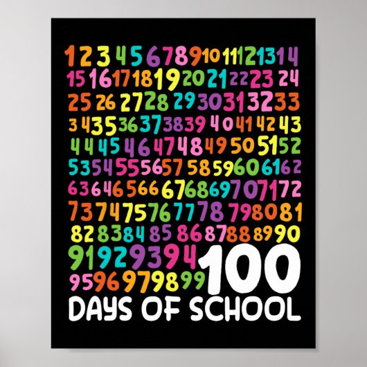 100e dag van de school leraar Kinder 100 dagen Wis Poster (Voorkant)