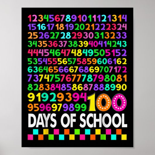 100e dag van de school leraar Kinder 100 dagen Wis Poster (Voorkant)