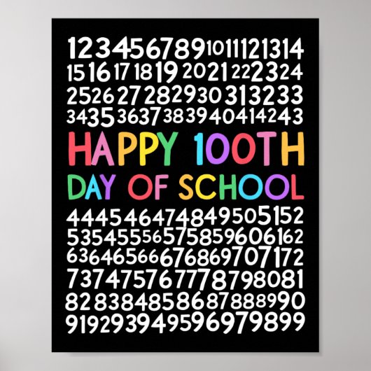100e dag van de school leraar Kinder 100 dagen Wis Poster (Voorkant)