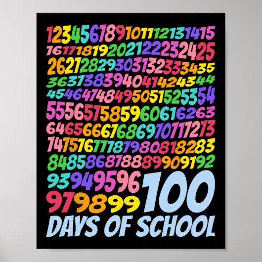 100e dag van de school leraar Kinder 100 dagen Wis Poster (Voorkant)