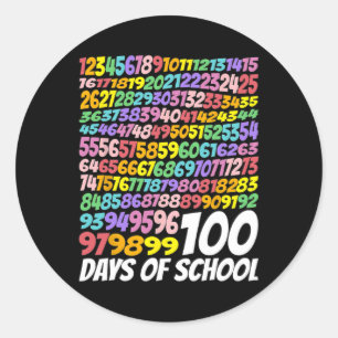 100e dag van de school leraar Kinder 100 dagen Wis Ronde Sticker