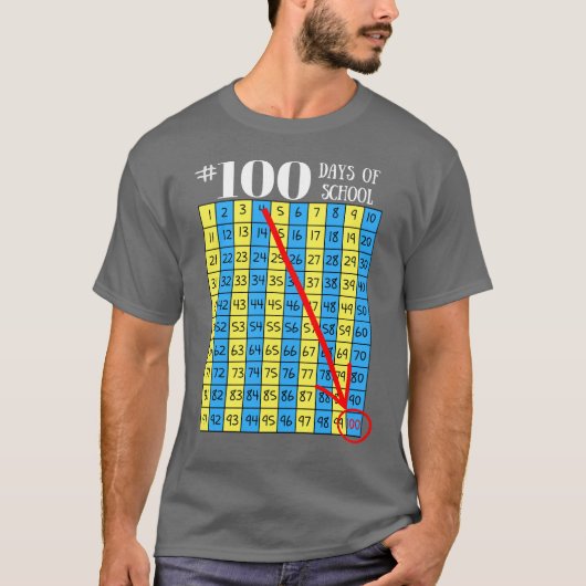 100e dag van de School T-Shirt 100s Grafiek Leraar (Voorkant)