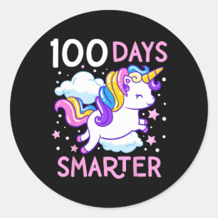 100e dag van de school Unicorn 100 dagen slimmere Ronde Sticker