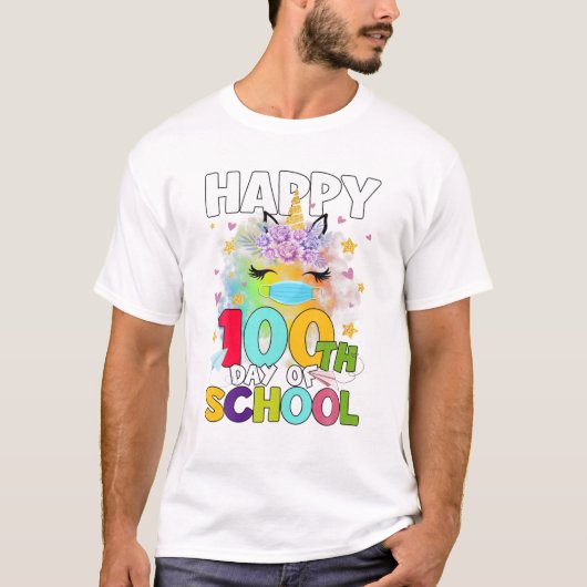 100e dag van de school Unicorn T-shirt (Voorkant)