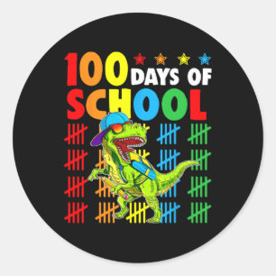 100e dag van de schooldino Kinder 100 dagen gefeli Ronde Sticker