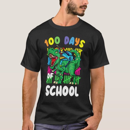 100e dag van de schooldino Kinder 100 dagen gefeli T-shirt (Voorkant)