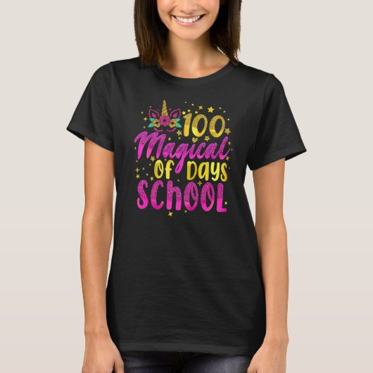 100e dag van de schoolkoffiehoorns 100 Magische me T-shirt (Voorkant)