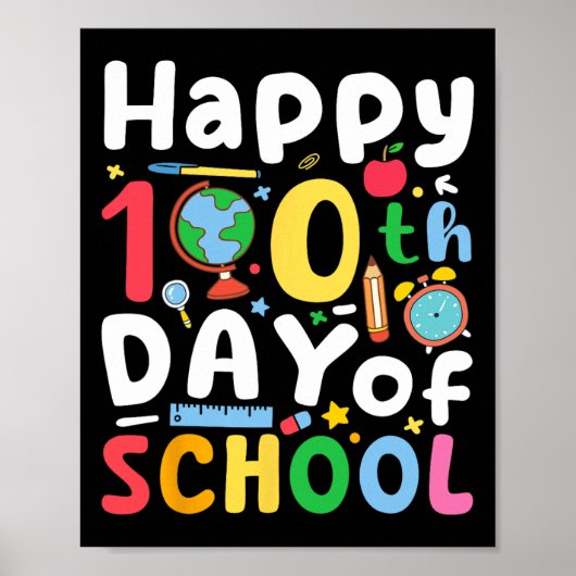 100e dag van de schoolleraar Kinder meisjes boeien Poster (Voorkant)