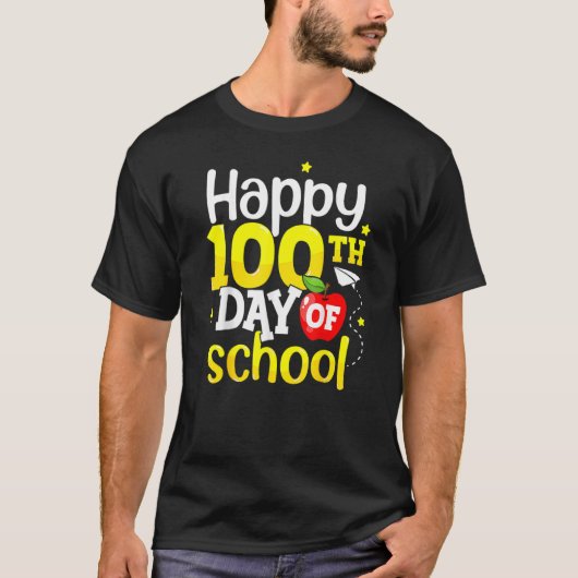 100e dag van de schoolleraar Kinder meisjes boeien T-shirt (Voorkant)