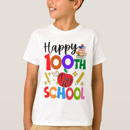 100e dag van de schoolleraar studenten Kinderen 10 T-shirt (Voorkant)