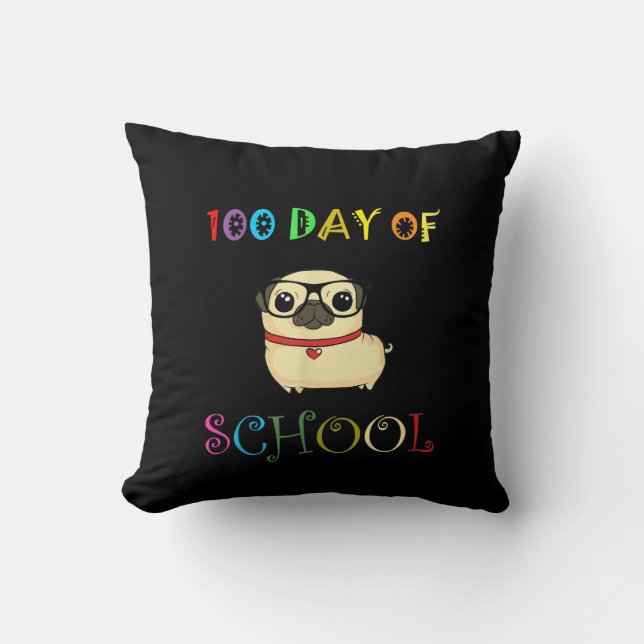 100e dag van de schoolplein, Kinderen vrolijk Kussen (Voorkant)