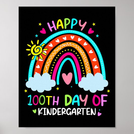 100e dag van de schoolregenboog voor kinderen 100  poster (Voorkant)