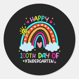100e dag van de schoolregenboog voor kinderen 100 ronde sticker