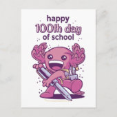 100e dag van de schooluitnodiging briefkaart (Voorkant)