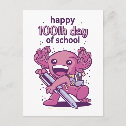 100e dag van de schooluitnodiging briefkaart (Voorkant)