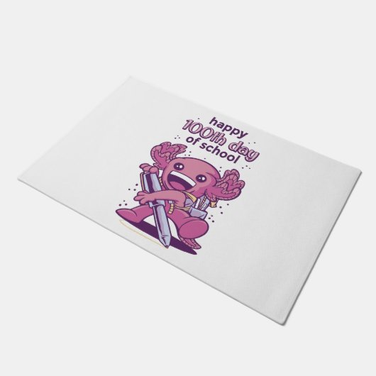 100e dag van de schooluitnodiging deurmat (Schuin)