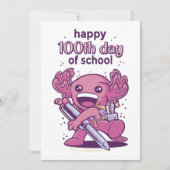 100e dag van de schooluitnodiging feestdagenkaart (Voorkant)