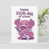 100e dag van de schooluitnodiging feestdagenkaart (Staand voorkant)