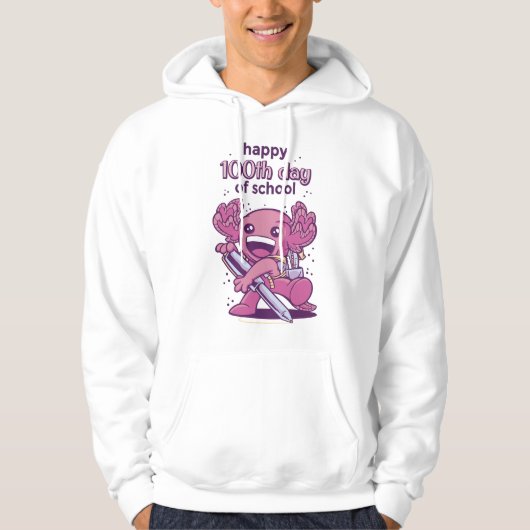 100e dag van de schooluitnodiging hoodie (Voorkant)