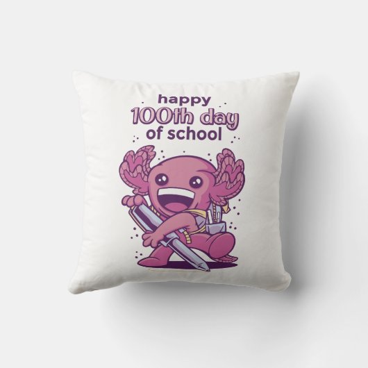 100e dag van de schooluitnodiging kussen (Achterkant)