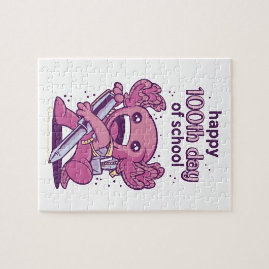 100e dag van de schooluitnodiging legpuzzel (Horizontaal)