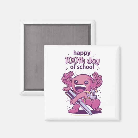 100e dag van de schooluitnodiging magneet (Voorkant / Achterkant)