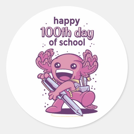 100e dag van de schooluitnodiging ronde sticker (Voorkant)