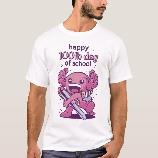 100e dag van de schooluitnodiging t-shirt (Voorkant)