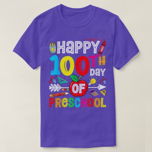 100e dag van de voorschoolse 100 dagen t-shirt (Design voorkant)