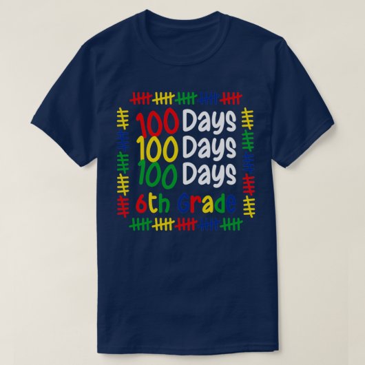 100e dag van de zesde klas jongens Student T T-shirt (Design voorkant)