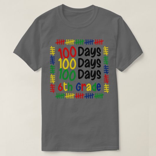 100e dag van de zesde klas jongens Student T T-shirt (Design voorkant)
