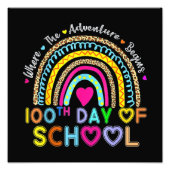 100e dag van het schoolonderwijzend hart foto afdruk (Voorkant)