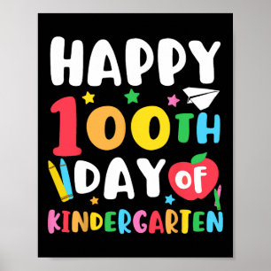 100e dag van kleuterschool leraar Kinder 100 dagen Poster