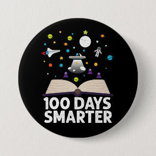 100e dag van school 100 dagen slimmer boeken ruimt ronde button 7,6 cm
