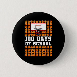 100e dag van school basketbal kinderen 100 dagen v ronde button 5,7 cm