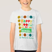 100e dag van school Cute lachende gezicht Tri-Blend Shirt (Voorkant)