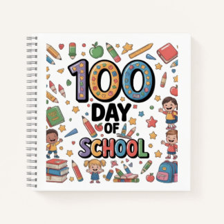 100e Dag van School Fun T-Shirt | Kleurrijke Kinde Notitieboek