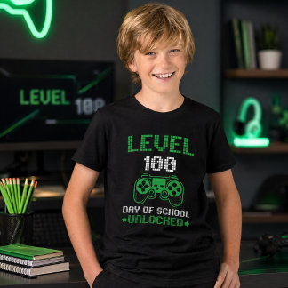 100e Dag van School Gamer T-Shirt - Kinderen Video