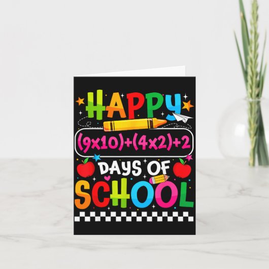 100e Dag Van School Gelukkig 100 Dagen Wiskunde Ve Kaart (Voorkant)
