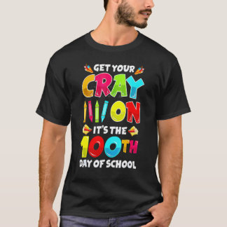 100e Dag Van School Leraar 100 Dagen Slimmer Regen T-shirt