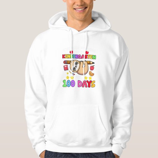 100e Dag Van School Luiaard Shirt Kindergarten 100 (Voorkant)