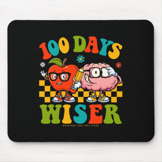 100e dag van school retro docenten Kinder 100 dage Muismat (Voorkant)