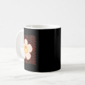 100e dag van school Retro Groovy Happy Face 100 Da Koffiemok (Voorkant links)
