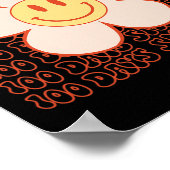 100e dag van school Retro Groovy Happy Face 100 Da Poster (Hoek)