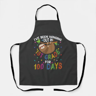 100e Dag van School Sloth Ontwerp - 1e Leerjaar 10 Schort