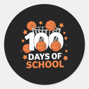 100e dag van schoolBasketball Kinderen 100 dagen S Ronde Sticker