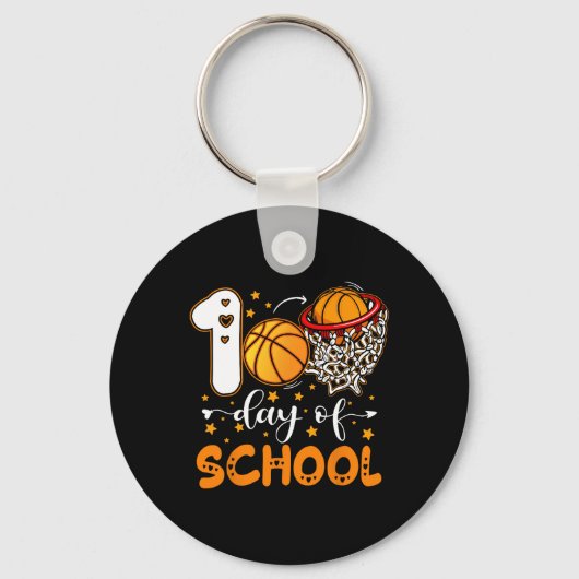 100e dag van schoolBasketball Kinderen 100 dagen S Sleutelhanger (Voorkant)