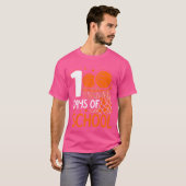 100e dag van schoolBasketball Kinderen 100 dagen S T-shirt (Voorkant volledig)